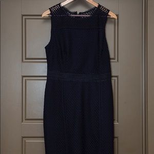 Beautiful navy blue croshaid dress about mid shin